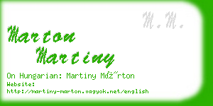marton martiny business card